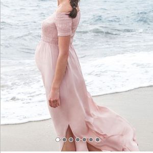 Seraphine off the shoulder maternity maxi dress